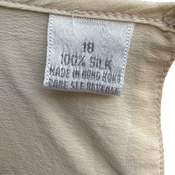 Nordstrom Town Square Vintage Silk Ivory Womens Blouse Short Sleeve Blouse 18 - Picture 6 of 10